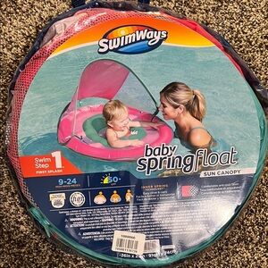 Pink Baby Pool Float with Canopy